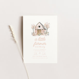 Invitación de Baby Shower a la granja de granos ro