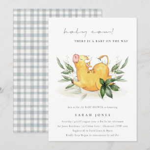 Invitación de Baby Shower a la granja de vacas cul