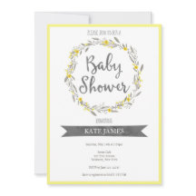 Invitación de Baby Shower a la guirnalda floral am