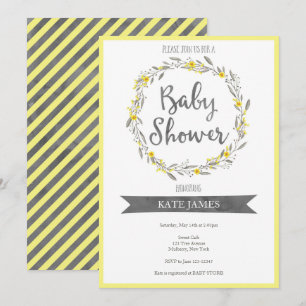 Invitación de Baby Shower a la guirnalda floral am