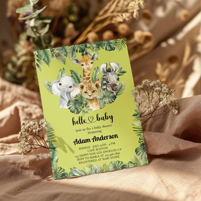 Invitación de Baby Shower a la jungla de Safari -  (Subido por el creador)