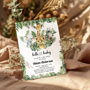 Invitación de Baby Shower a la jungla de Safari -