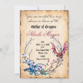 Invitación de Baby Shower a la madre medieval de l