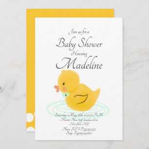 Invitación de Baby Shower a la mano del pato de go