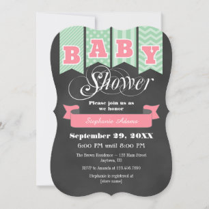 Invitación de Baby Shower a la marca de tablero de