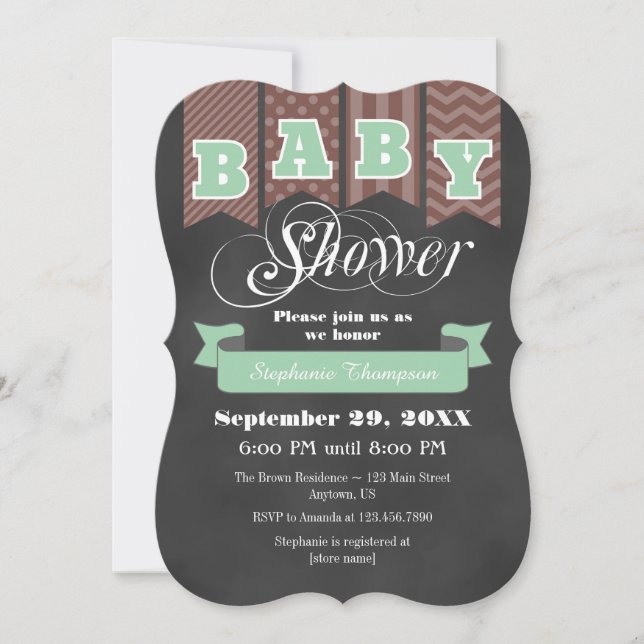 Invitación de Baby Shower a la marca de tablero de (Anverso)