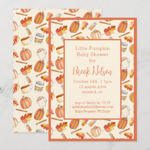 Invitación de Baby Shower a la pequeña calabaza ca