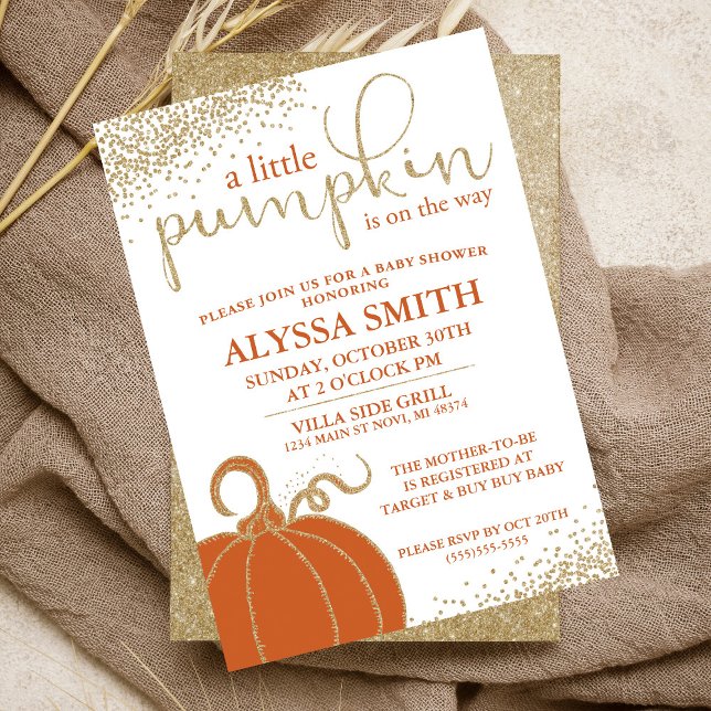 Invitación de Baby Shower a la pequeña calabaza ca (Subido por el creador)