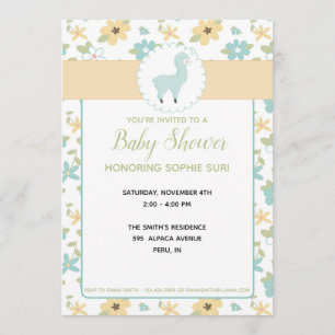 Invitación de Baby Shower a la pequeña llamada azu