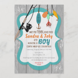 Invitación de Baby Shower a la pesca con aliento d