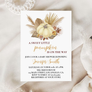 Invitación de Baby Shower a la piel de calabaza du