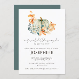 Invitación de Baby Shower a la piel de calabaza du