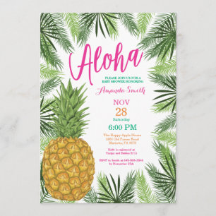 Invitación de Baby Shower a la piña tropical