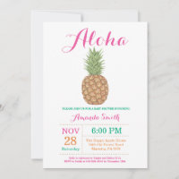 Invitación de Baby Shower a la piña tropical