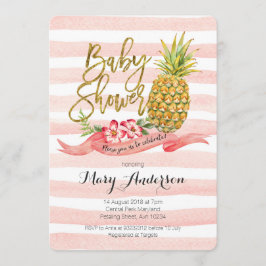 Invitación de Baby Shower a la piña tropical