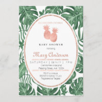 Invitación de Baby Shower a la piña tropical