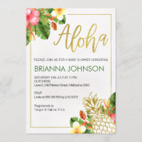 Invitación de Baby Shower a la piña tropical de Al