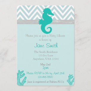 Invitación de Baby Shower a la playa de caballitos