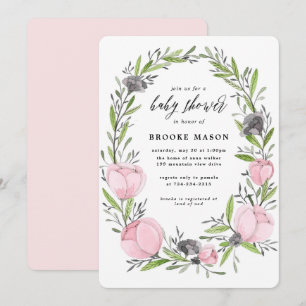 Invitación de Baby Shower a la primavera de la flo