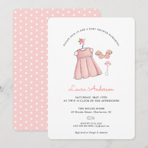 Invitación de Baby Shower a la ropa de bebé