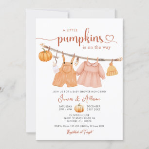 Invitación de Baby Shower a la ropa de bebé de la 