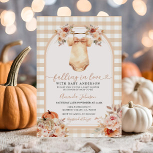 Invitación de Baby Shower a la ropa de calabaza de