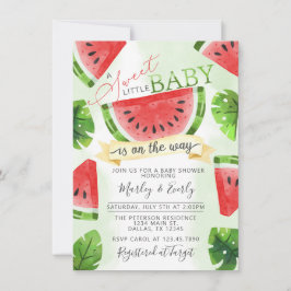 Invitación de Baby Shower a la sandía roja tropica