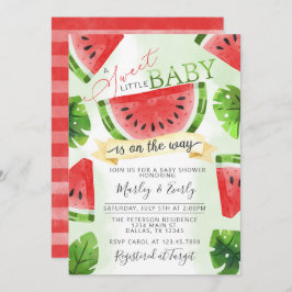 Invitación de Baby Shower a la sandía roja tropica