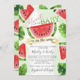 Invitación de Baby Shower a la sandía roja tropica