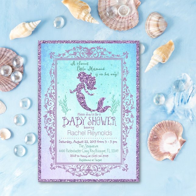 Invitación de Baby Shower a la sirena bajo el mar (Subido por el creador)
