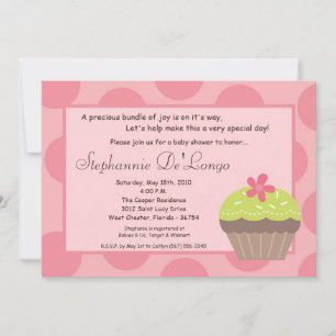 Invitación de Baby Shower a la tarta de la Copa Po