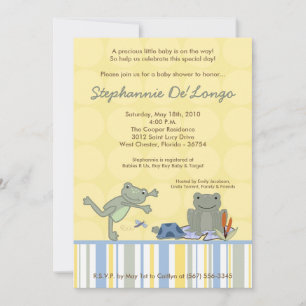Invitación de Baby Shower a la tortuga de rana sal