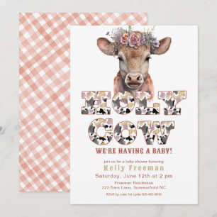 Invitación de Baby Shower a la Vaquera Rustica de 