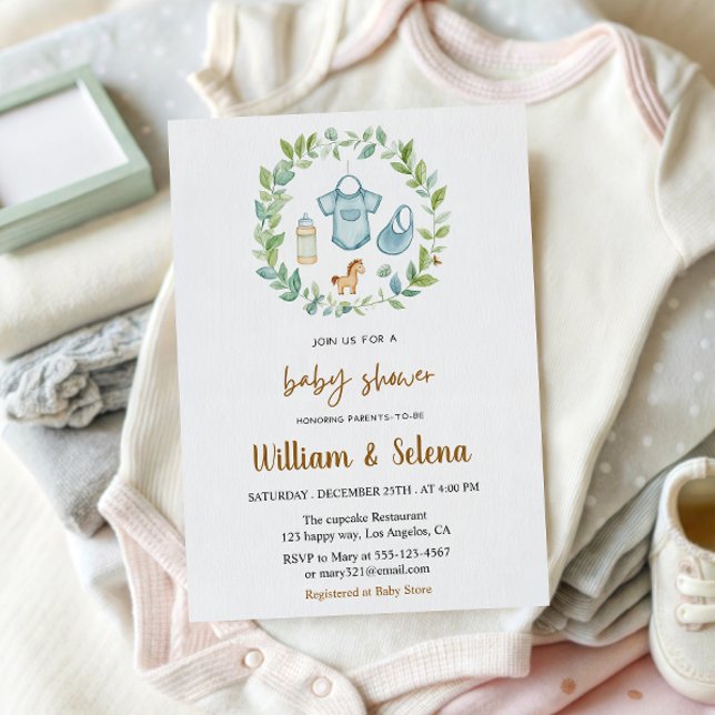 Invitación de Baby Shower a la vegetación rústica (Subido por el creador)