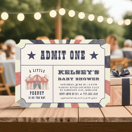 Invitación de Baby Shower a la Viñeta Circus Ticke