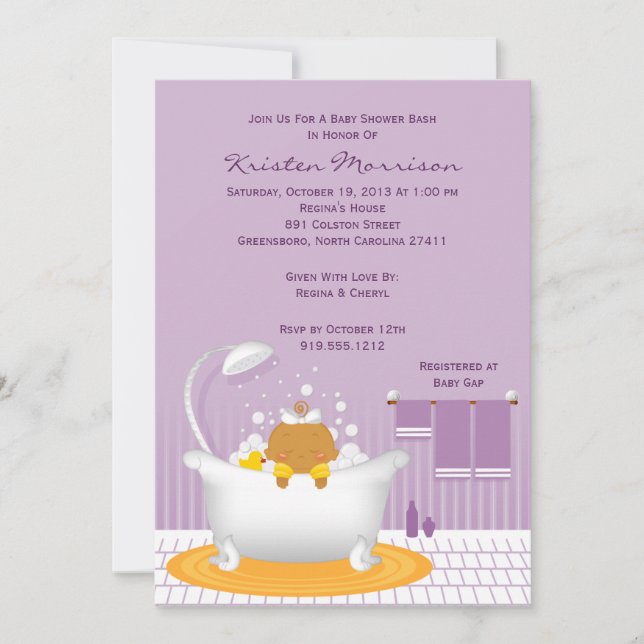 Invitación de Baby Shower a las burbujas de jabón (Anverso)