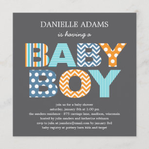 Invitación de Baby Shower a las cartas de corte - 