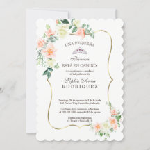Invitación de Baby Shower a las flores blancas de 