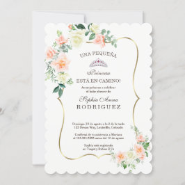 Invitación de Baby Shower a las flores blancas de 