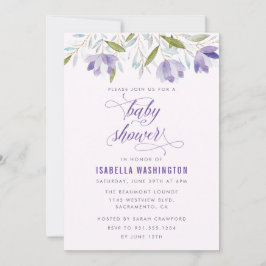 Invitación de Baby Shower a las flores de color mo