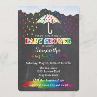Invitación de Baby Shower a las gotas de lluvia ar