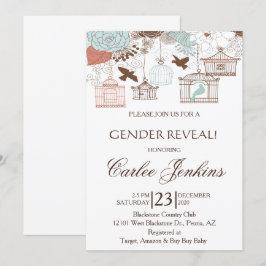 Invitación de Baby Shower a las jaulas de pájaros