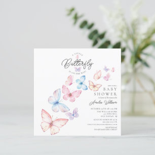 Invitación de Baby Shower a las mariposas capricho