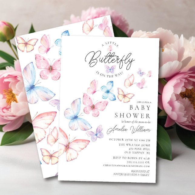 Invitación de Baby Shower a las mariposas capricho (Subido por el creador)