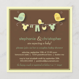 Invitación de Baby Shower a las parejas de aves du