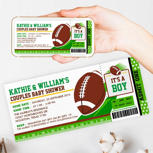 Invitación de Baby Shower a las parejas de fútbol  (Subido por el creador)