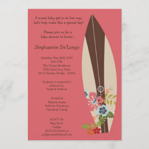 Invitación de Baby Shower a las placas para surf p