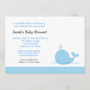 Invitación de Baby Shower a Little Blue Whale
