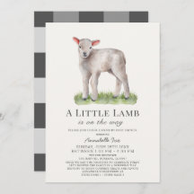 Invitación de Baby Shower a Little Lamb Drive-by
