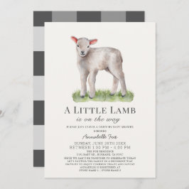 Invitación de Baby Shower a Little Lamb Drive-by